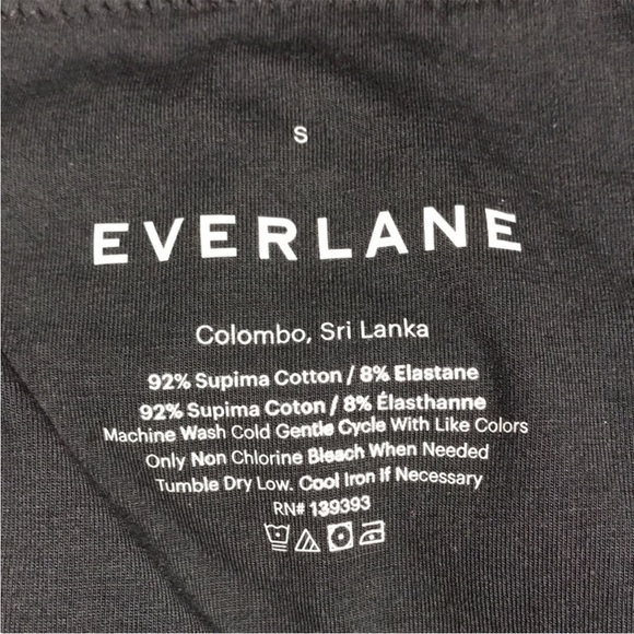 Everlane Bodysuit Square Neck Thong Long Sleeve Black S (2-4) NWT Soft Cotton - Picture 9 of 9